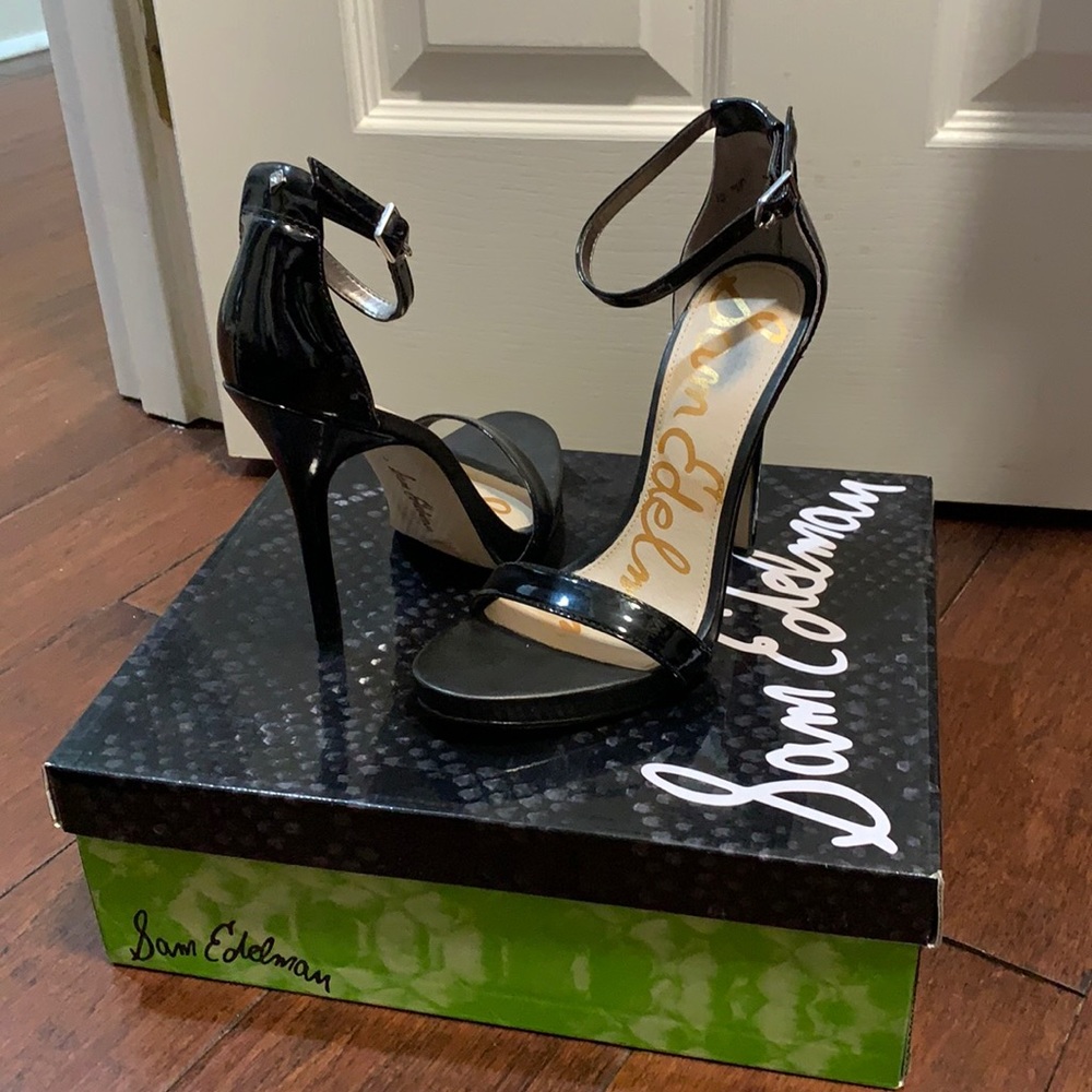 Sam Edelman black patent high heel sandals
